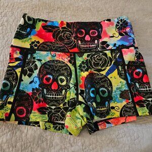 CVG Tie Die Sugar Skull 2.5 inch Shorts- size S